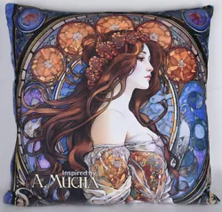 Buy Art Nouveau Pillows According To A. Mucha Nymph Decorative Cushions Women's Head Sofa Cushion 50x50 Cm • 25.54£