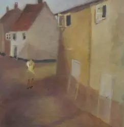 Buy Tessa Newcomb (b. 1955) - Original Oil Painting - 'Fish Hill'. Street Scene. • 595£