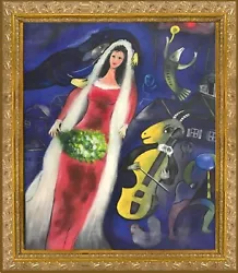 Buy Chagall LE MARIEE (Wedding) Original Oil Painting 20x24 Framed  Canvas **SALE • 250.20£