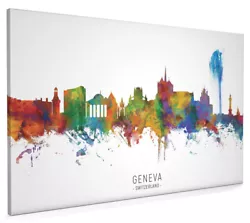 Buy Geneva Skyline, Poster, Canvas Or Framed Print, Watercolour Painting 6533 • 14.99£
