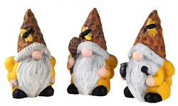 Buy Busy Bee Gonk 10cm Gnome Garden Ornament Figurines - Set Of 3 • 11.49£