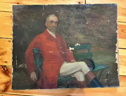 Buy Antique Oil Painting Horse Rider Hunting Figure Portrait Arthur Longle Vernon  • 115£