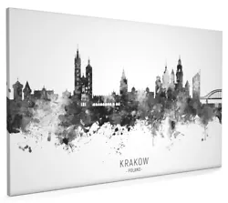 Buy Krakow Skyline, Poster, Canvas Or Framed Print, Watercolour Painting 11468 • 14.99£