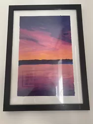 Buy Sun Set Painting -In Acrylic In A Back A4 Frame • 10£