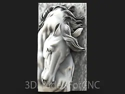 Buy 3D Model STL File For CNC Router Laser & 3D Printer Horse Head 1 • 2.44£