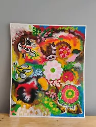 Buy Original Art Gouache Painting ArtWork Bright Colourful Bold Flowers F K Owen • 16£