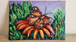 Buy Acrylic Original Painting BUTTERFLY Original Art 7 X 5 Inches Canvas Board • 12.99£