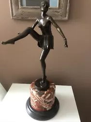 Buy Vintage Style D.ALONZO Hot Painted Bronze Art Deco Dancer Figure Nude Sculpture • 195£