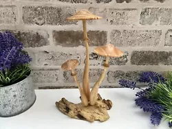 Buy Wooden Bali Honeycap Mushroom Driftwood Sculpture Ornament Gift Handcarved Root • 20.99£