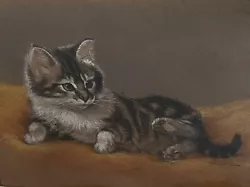 Buy Delightful Original  Pastel Painting Of Tabby And White Kitten • 15£