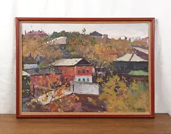 Buy Old Houses Painting, Vintage Cityscape, Original Oil Painting, Artist Khalzev • 268.41£