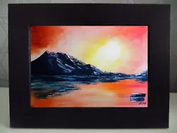 Buy Scorched Sky, Mountain, Bob Ross Style, Landscape Painting, Wall Art, Framed • 14.99£