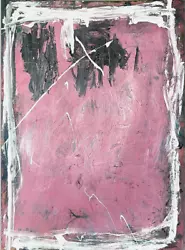 Buy Pink, Black And White. Abstract Oil Painting On Canvas Hand Painted.  • 20£