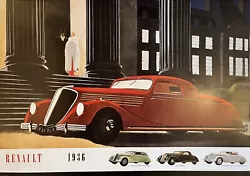 Buy Renault 1936 Rare Vintage A1 Car Poster • 16£