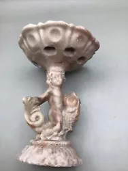 Buy Athena Marble Cherub Riding A Fish Candle Sculpture.  Pink Alabaster Stone. • 19.61£