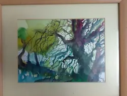 Buy Small Watercolour Abstract Trees Original Painting Framed Local Artist Unsigned • 14£