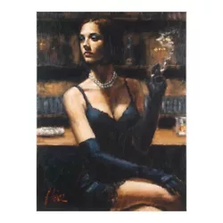 Buy Fabian Perez,  Study Brunette At Bar  Hand Textured Limited Edition • 885.33£