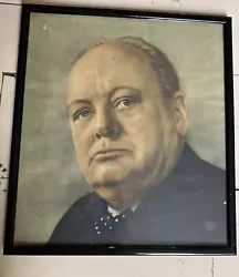 Buy Vintage Winston Churchill Framed Picture Print Britain Prime Minister UK History • 19.95£
