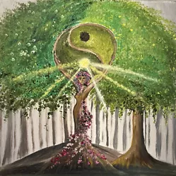 Buy Tree Of Life Painting, Original Art On Canvas Board, Collection Art, Yin Yang, • 45£