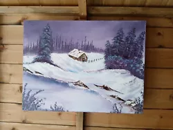 Buy 🎨 Purple Splendour  BOB ROSS Style Painting Signed.Local Artist 22x18 • 55£