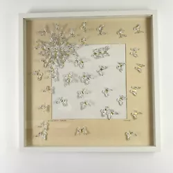 Buy Handmade 3D Gold Leaf Musical Butterflies Art Picture By CM Macleod White Frame • 40£