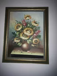 Buy Sunflowers Oil Painting On Canvas Signed Laro • 25£
