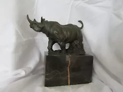 Buy Bronze**DEAL** Sculpture**SALE**Statue Signed Original Milo Rhino Figurine Gifts • 70£
