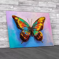 Buy Butterfly Colourful Abstract Paint Effect Canvas Print Large Picture Wall Art • 21.95£