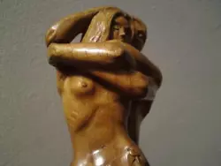 Buy Romantic Dancing Loving Couple - Carved Wood Figurine Sculpture • 35£