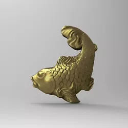 Buy 3D STL File Graceful Gold Fish Serene Relief Beauty Sculpture Ornament Statue • 1.63£