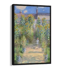 Buy Claude Monet, The Artists Garden In V?theuil-float Effect Frame Canvas Art Print • 59.99£
