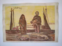 Buy John Bellany Painting Drawing Vintage Sketch Paper Signed Stamped • 81.53£