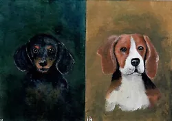 Buy ACEO  DOXIE AND BEAGLE   HEARTH Charity Auction: A Caring Place Dog Rescue • 12.23£