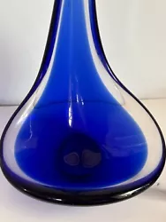 Buy Flygsfors Art Glass Sculpture Cobalt Blue & Clear Paul Kedelv 's Sweden 11” Tall • 12.50£