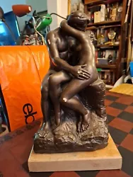Buy Vintage 1994 The Kiss Rodin Ceramic Sculpture By Austin Productions Wood Base • 39.99£