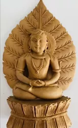 Buy Hand-Carved Meditative Buddha Sacred Bodhi Leaf MCM Sculpture Vtg Wood Beautiful • 90.97£