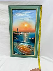 Buy ORIGINAL Lighthouse OIL PAINTING Sunset Beach Impressionism. By Sherman • 145£