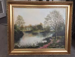 Buy Vintage Oil On Canvas Landscape Painting Signed DG Bishop. • 49.95£