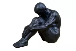 Buy Sitting Scultpured Sleek Naked Man Ornament | Black • 14.95£