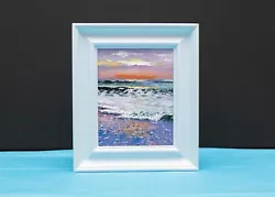 Buy Seaside Painting, Original, Ocean, Coast, Beach, Sunset, Cornwall, Dorset, Devon • 29£