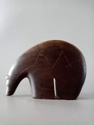 Buy Carved Rosewood Modernist Stylized Bear With Heartline • 25£