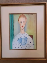 Buy Oil Painting Modigliani Portrait Of Girl By Julie West  Framed Original  • 8£