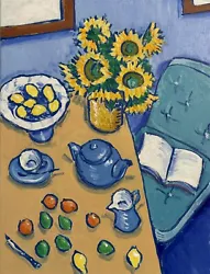 Buy Original Oil Painting “Still Life With Sunflowers And Fruit’ By Brian Pinnell • 65£