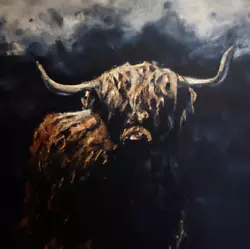 Buy Highland Cow Fine Art Print - Wall Art - Cow Face Countryside Cattle Painting  • 19.99£
