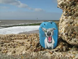 Buy Beach Dog Original Painting Onto Sea Driftwood-Felixstowe Beach Origins • 20£