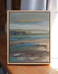 Buy ORIGINAL Abstract Seascape Oil Painting - Coast Beach - Framed Canvas 30 X 24cm • 100£