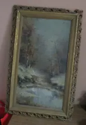 Buy Antique Original Oil Painting On Board Forest Landscape Framed 9  X 17  • 280.08£