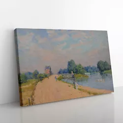 Buy Road To Hampton Court By Alfred Sisley Canvas Wall Art Print Framed Picture • 24.95£