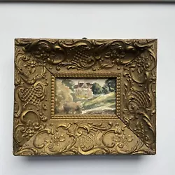 Buy Antique 19th Century French Watercolour Landscape Painting Gold Gilded Framed • 110£