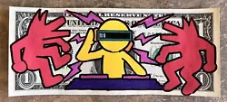 Buy Original Dollar Bill Art Signed & 1/1 By Cakes Keith Haring DJ Homage • 12.81£